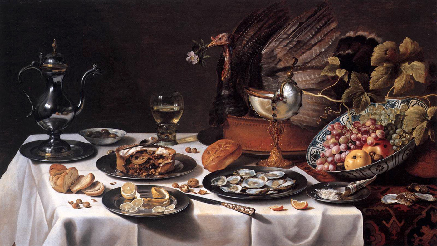 still life with turkey pie